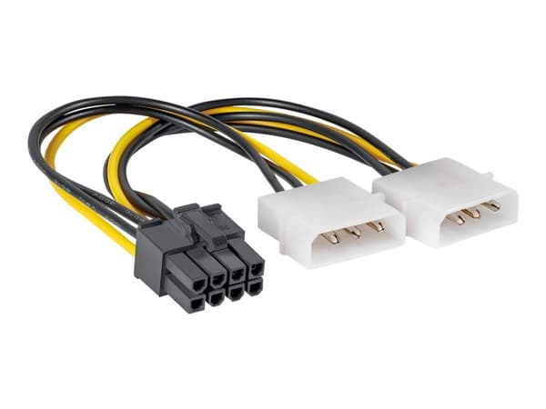 Akyga AK-CA-29 - Strømadapter - 8-pins PCIe-strøm (hunn) til 3-pins Molex (hann) - 15 cm