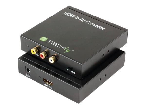 TECHly - Videokort - power DC jack, HDMI hona till RCA x 3 hona - svart - stöd för 1080p