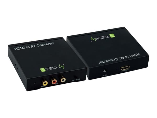 TECHly - Videokort - power DC jack, HDMI hona till RCA x 3 hona - svart - stöd för 1080p