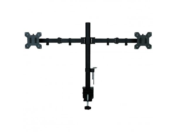 ART L-02N - Monteringssett - justerbar arm - for 2 LCD-skjermer - metall - svart pulverjakke - skjermstørrelse: 13"-27" - skrivebordsmonterbar