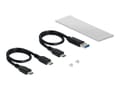Miniatyrbilde 1 av 5: Delock - Drevkabinett - M.2 NVMe Card - USB 3.2 (Gen 2) - sølv