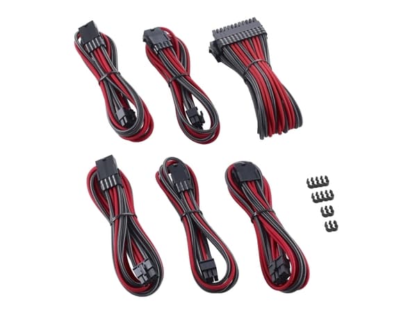 CableMod PRO Series ModMesh - Skjøteledningskabelsett - formstøpt - rød, karbon