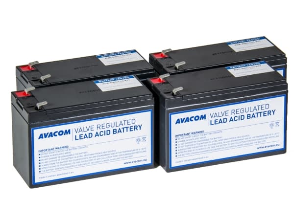 AVACOM AVA-RBC133-KIT, Forseglet blysyre (VRLA), 4 stykker, Sort, Vietnam, APC RBC133, 10,8 kg