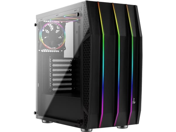 Aerocool Klaw, Midi Tower, PC, Svart, ATX, micro ATX, Mini-ITX, Akrylnitrilbutadienstyren (ABS), SPCC, Spela