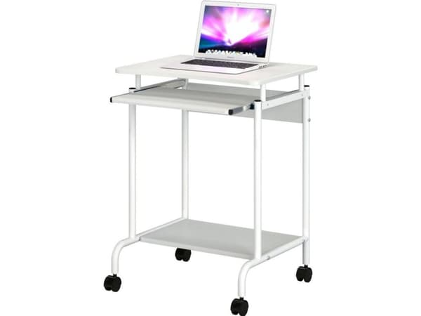 Techly ICA-TB S005W, Rak, Rektangulär form, MDF, Metall, Vit, Vit
