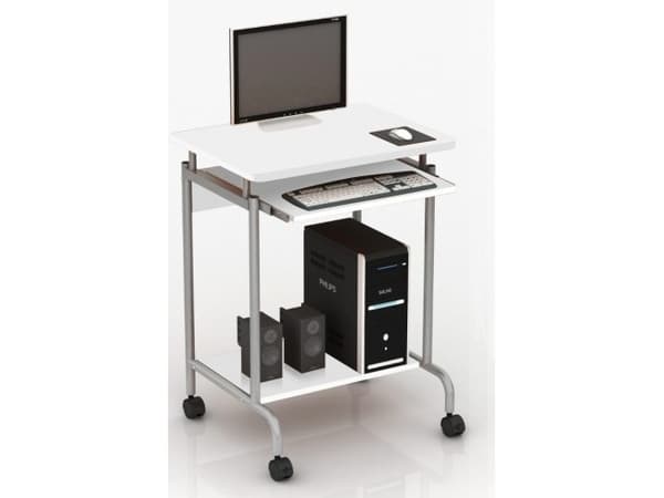 Techly ICA-TB S005W, Rak, Rektangulär form, MDF, Metall, Vit, Vit Vit