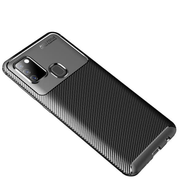 Carbon Fiber Texture TPU Casing Samsung Galaxy A21s - Black