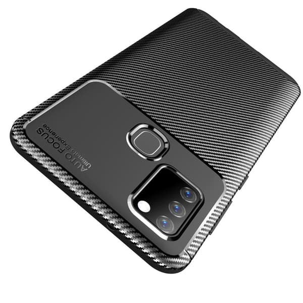 Carbon Fiber Texture TPU Casing Samsung Galaxy A21s - Black