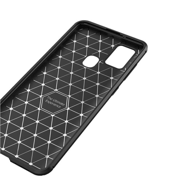 Carbon Fiber Texture TPU Casing Samsung Galaxy A21s - Black
