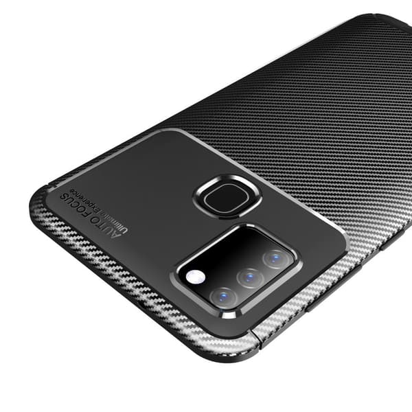 Carbon Fiber Texture TPU Casing Samsung Galaxy A21s - Black