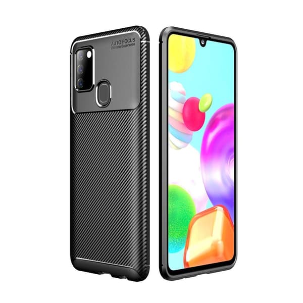 Carbon Fiber Texture TPU Casing Samsung Galaxy A21s - Black