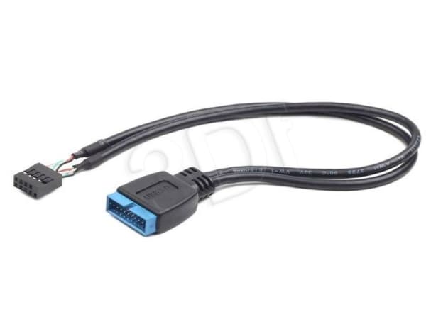 Cablexpert CC-U3U2-01 - USB-internkabel - 19-stifts USB 3.0-kontakt (hane) till 9-stifts USB-överdel (hona) - 30 cm