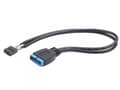 Miniatyrbild 4 av 5: Cablexpert CC-U3U2-01 - USB-internkabel - 19-stifts USB 3.0-kontakt (hane) till 9-stifts USB-överdel (hona) - 30 cm