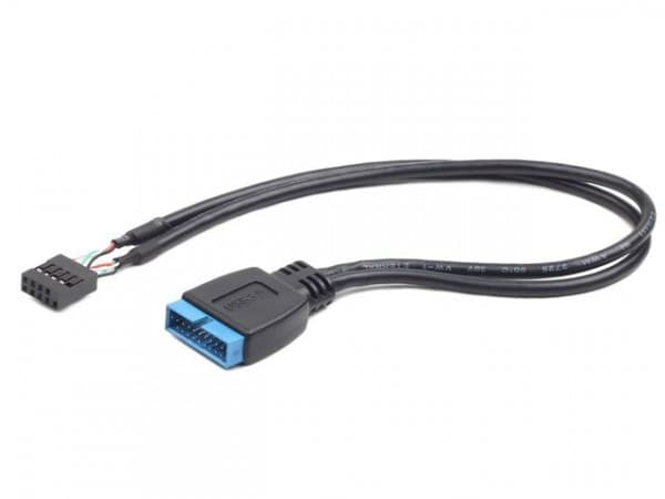 Cablexpert CC-U3U2-01 - USB-internkabel - 19-stifts USB 3.0-kontakt (hane) till 9-stifts USB-överdel (hona) - 30 cm