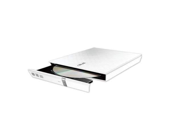 ASUS SDRW-08D2S-U LITE - Diskenhet - DVD±RW (±R DL) / DVD-RAM - 8x/8x/5x - USB 2.0 - extern - vit