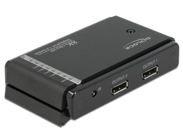 Delock DisplayPort 1.4 Switch 2 x 2 DisplayPort in to 1 x 2 DisplayPort out 8K - Video/audio switch - stasjonær