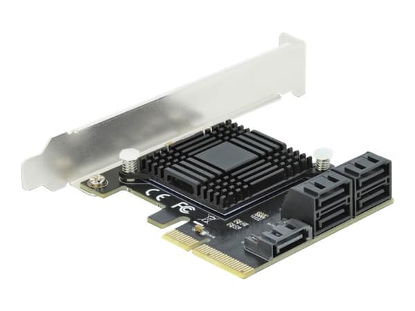 Delock 5 port SATA PCI Express x4 Card - Low Profile Form Factor - Diskkontroller - SATA 6Gb/s - lav profil - PCIe 3.0 x4