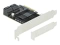 Miniatyrbilde 4 av 5: Delock 5 port SATA PCI Express x4 Card - Low Profile Form Factor - Diskkontroller - SATA 6Gb/s - lav profil - PCIe 3.0 x4