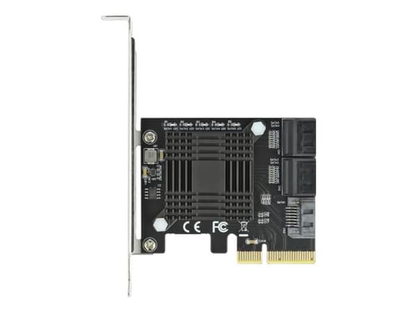 Delock 5 port SATA PCI Express x4 Card - Low Profile Form Factor - Diskkontroller - SATA 6Gb/s - lav profil - PCIe 3.0 x4