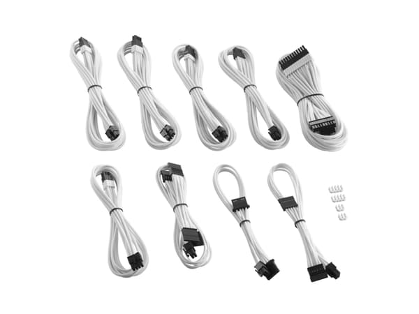 CableMod PRO Series ModMesh C-Series RMi & RMx Cable Kit - Strømkabelsett - formstøpt - hvit