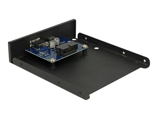 DeLOCK 63962, 8,89 cm (3.5"), I/O-porttien paneeli, Musta, Metalli, 5 Gbit/s, 102 mm