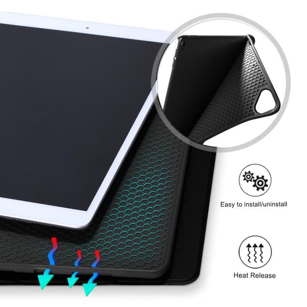 Kolminkertainen jalustallinen tablettikotelo Apple iPad 10.2 2019/2020 /2021 - Musta