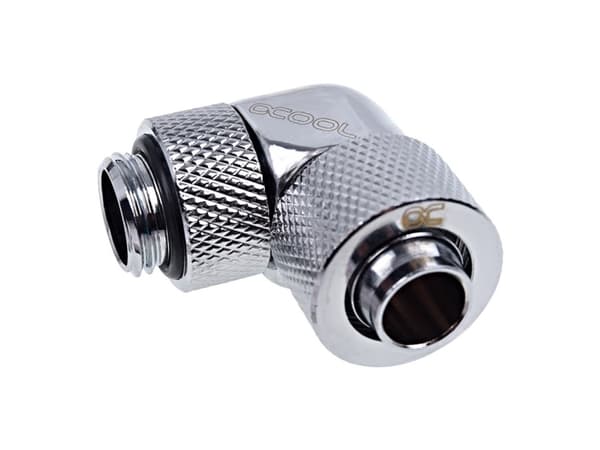 Alphacool Eiszapfen Connector Series 90° Socket 13/10mm - Armatur for væskekjølesystem - krom