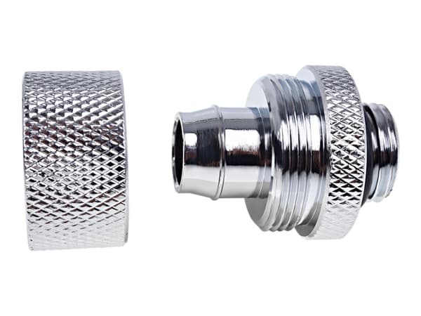 Alphacool Eiszapfen Connector Series Straight Socket 16/10mm - nestejäähdytysjärjestelmän puristusliitin - kromi - kromi