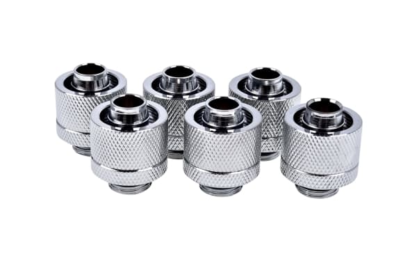 Alphacool Eiszapfen Connector Series Straight Socket 16/10mm - nestejäähdytysjärjestelmän puristusliitin - kromi - kromi