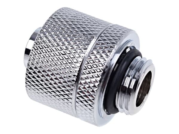 Alphacool Eiszapfen Connector Series Straight Socket 16/10mm - nestejäähdytysjärjestelmän puristusliitin - kromi - kromi