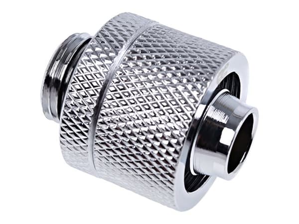 Alphacool Eiszapfen Connector Series Straight Socket 16/10mm - nestejäähdytysjärjestelmän puristusliitin - kromi - kromi
