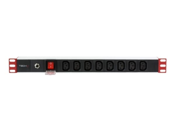 Techly I-CASE STRIP-813T, Strømkontaktmontering, Sort, Sølv, 1U, 2 m, 19", CE, Reach, ISO 9001