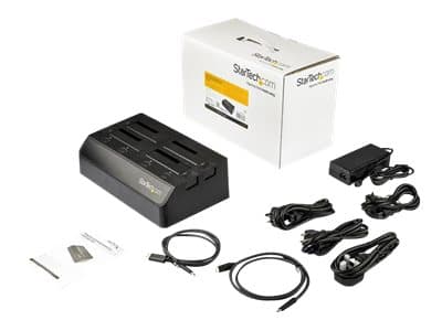 StarTech.com 4-Bay USB 3.1 til SATA-harddisk-dokkingstasjon, 10 Gbps USB-harddisk-dokkingstasjon, ekstern 2.53.5 SATA III (6 Gbps) SSDHDD-dokkingstas