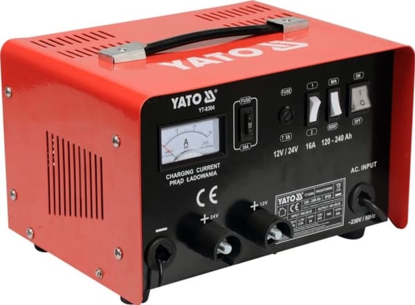 YATO RECTIFIER MED STARTHJELP 16A 12V / 24V 120 - 240Ah