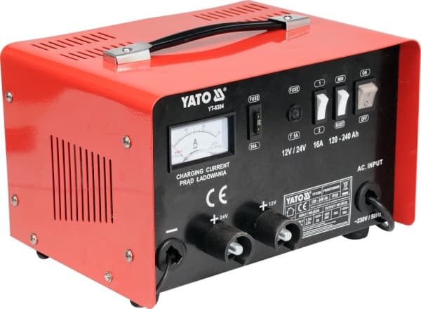 YATO RECTIFIER MED STARTHJELP 16A 12V / 24V 120 - 240Ah