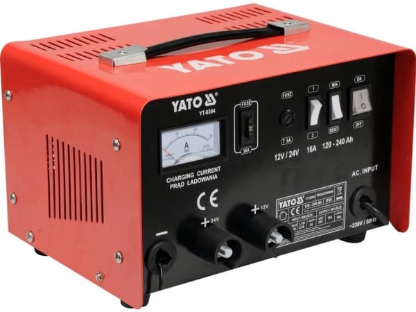 YATO RECTIFIER MED STARTHJELP 16A 12V / 24V 120 - 240Ah