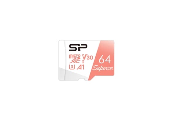 Silicon Power Superior, 64 GB, MicroSDXC, Luokka 10, UHS-I, 100 MB/s, 80 MB/s