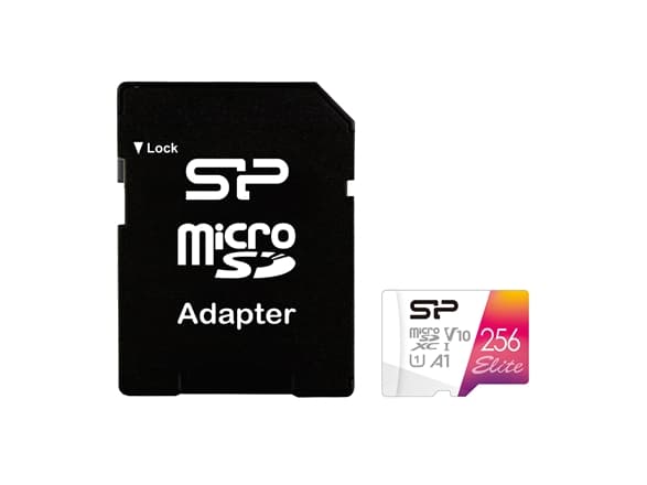 SILICON POWER Elite - Flashminnekort (microSDXC til SD-adapter inkludert) - 256 GB - A1 / Video Class V10 / UHS-I U1 / Class10 - microSDXC UHS-I
