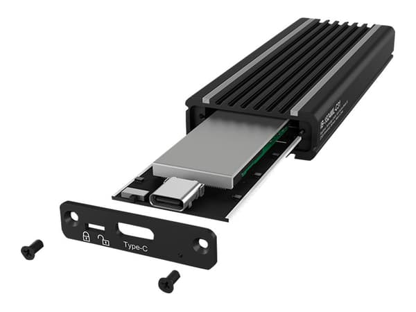 ICY BOX IB-1824ML-C31, SSD-kotelo, M.2, PCI Express 3.0, 10 Gbit/s, USB-liitettävyys, Musta