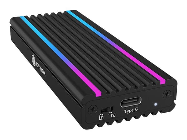 ICY BOX IB-1824ML-C31, SSD-kotelo, M.2, PCI Express 3.0, 10 Gbit/s, USB-liitettävyys, Musta
