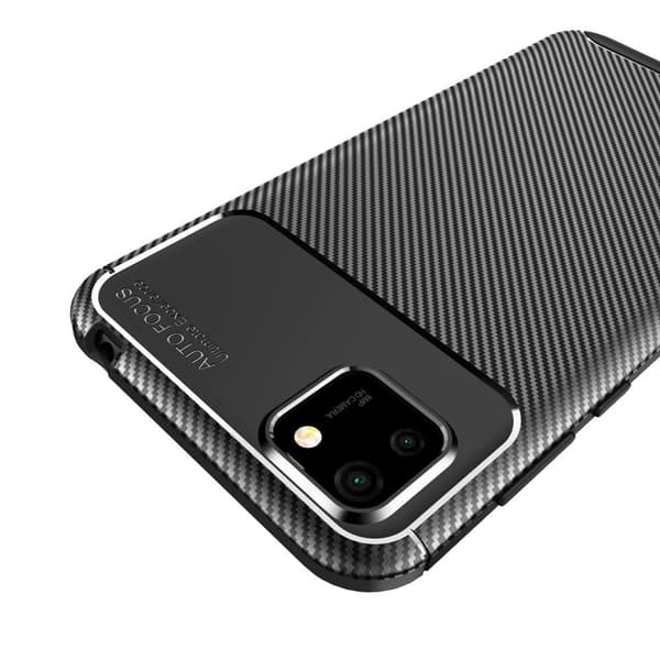 Huawei Y5p Carbon Fibre Pattern Back Cover - Black