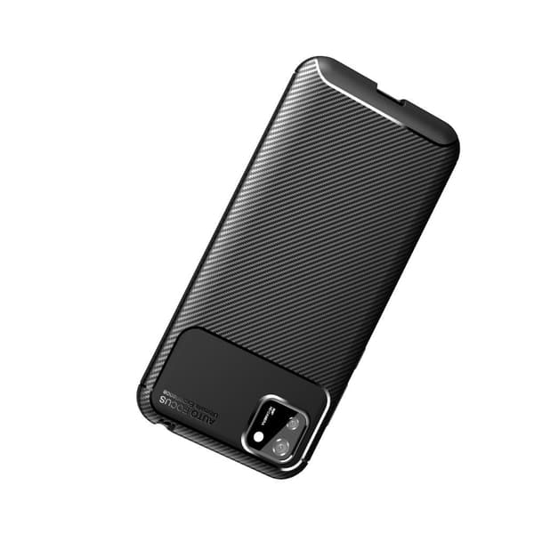 Huawei Y5p Carbon Fibre Pattern Back Cover - Black