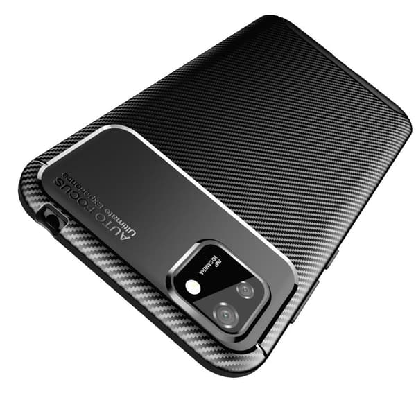 Huawei Y5p Carbon Fibre Pattern Back Cover - Black