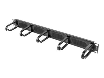 Lanberg Type B - Cable management panel with brush - svart - 1U - 19"