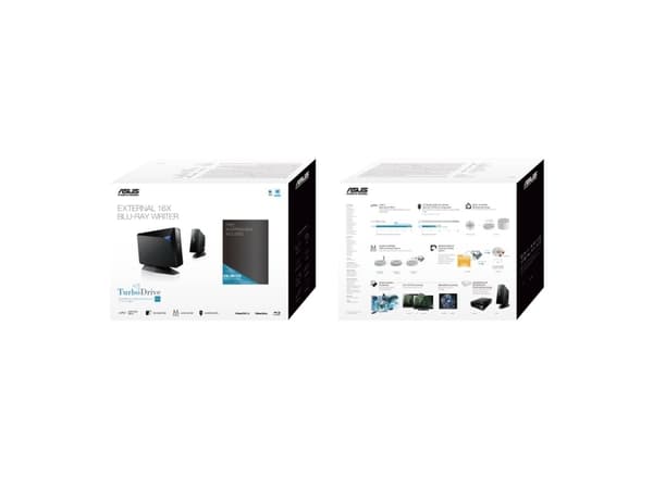 ASUS BW-16D1H-U PRO - Diskenhet - BD-RE - 16x2x12x - SuperSpeed USB 3.0 - extern - svart