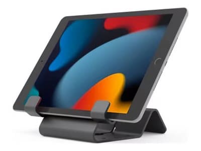 Compulocks Universal Tablet Holder with Coiled Cable Lock - Stativ - for nettbrett - låsbar - høyverdig aluminium - svart - skrivebord