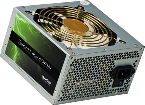 Qoltec SilentLine - Strømforsyning (intern) - ATX12V - 425 watt - PFC - grå