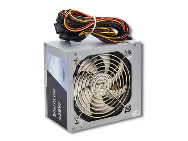 Qoltec SilentLine - Strømforsyning (intern) - ATX12V - 425 watt - PFC - grå