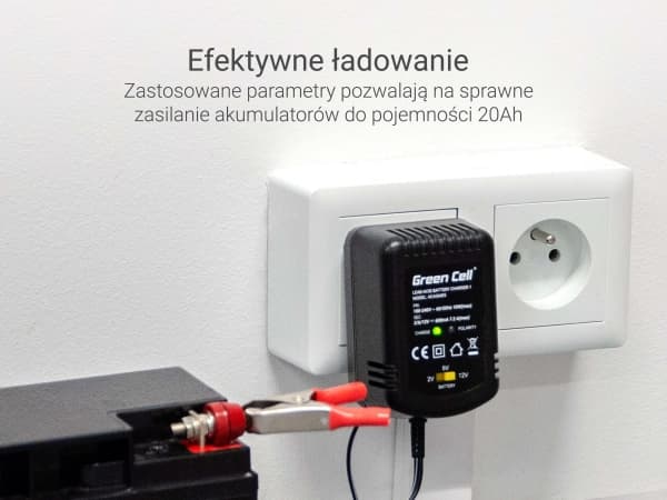 Green Cell ACAGM05, 2/6/12 V, Type C (Europlug), 0,6 A, 220-240 V, 50 Hz, Overlading