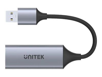 Unitek U1309A - Verkkosovitin - USB 3.1 Gen 1 - Gigabit Ethernet x 1 - avaruusharmaa